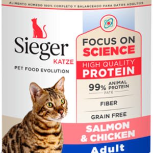 Sieger Lata Gato Adulto Sabor Pollo y Salmón