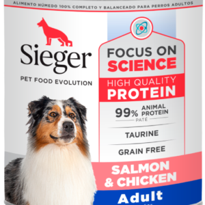 Sieger Lata Perro Adulto sabor Salmón y Pollo